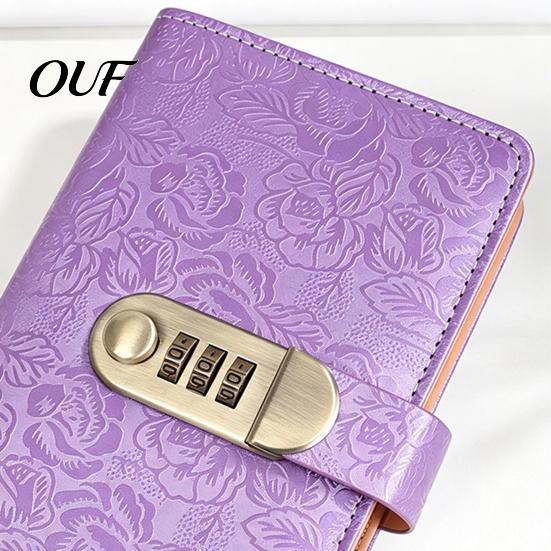 Secure Bill Storage for Savings Cash Organizer Book with 3-Digit Combination Lock, Durable PU Leather Money Personalized Security Wallet Wallet,
