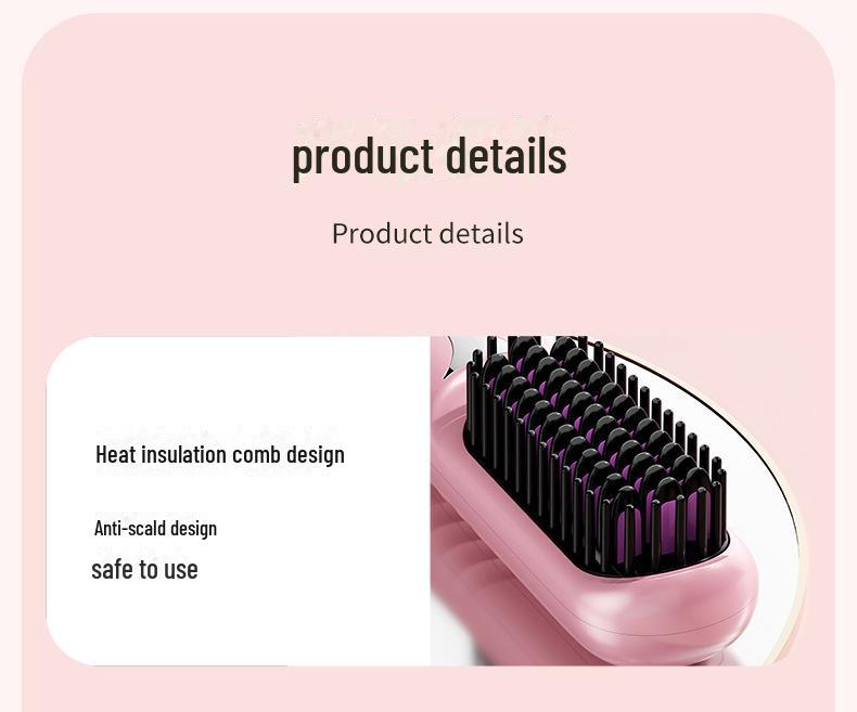 Портативный беспроводной выпрямитель для волос двойного назначения с отрицательными ионами для бережной укладки