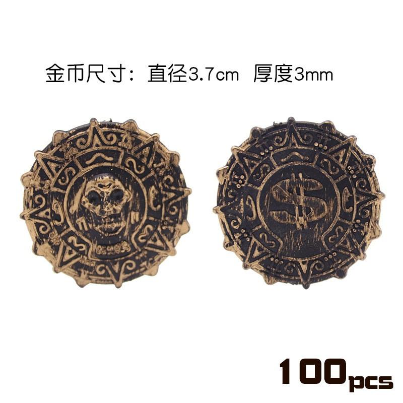 Pirate Coins Set Fake Game Props Simulation Tokens Treasure Hunt Party Supplies
