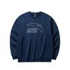 Anta Lifestyle Series Pullover Round Neck Letter Logo Breathable Sports Long Sleeve Sweatshirt Men Sweatshirt Dark-Blue 952448709-2
