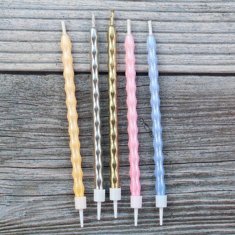 Single Birthday Candle Paris Streaming Color Long Pole Creative Spiral Suction Card Independent Party Candle