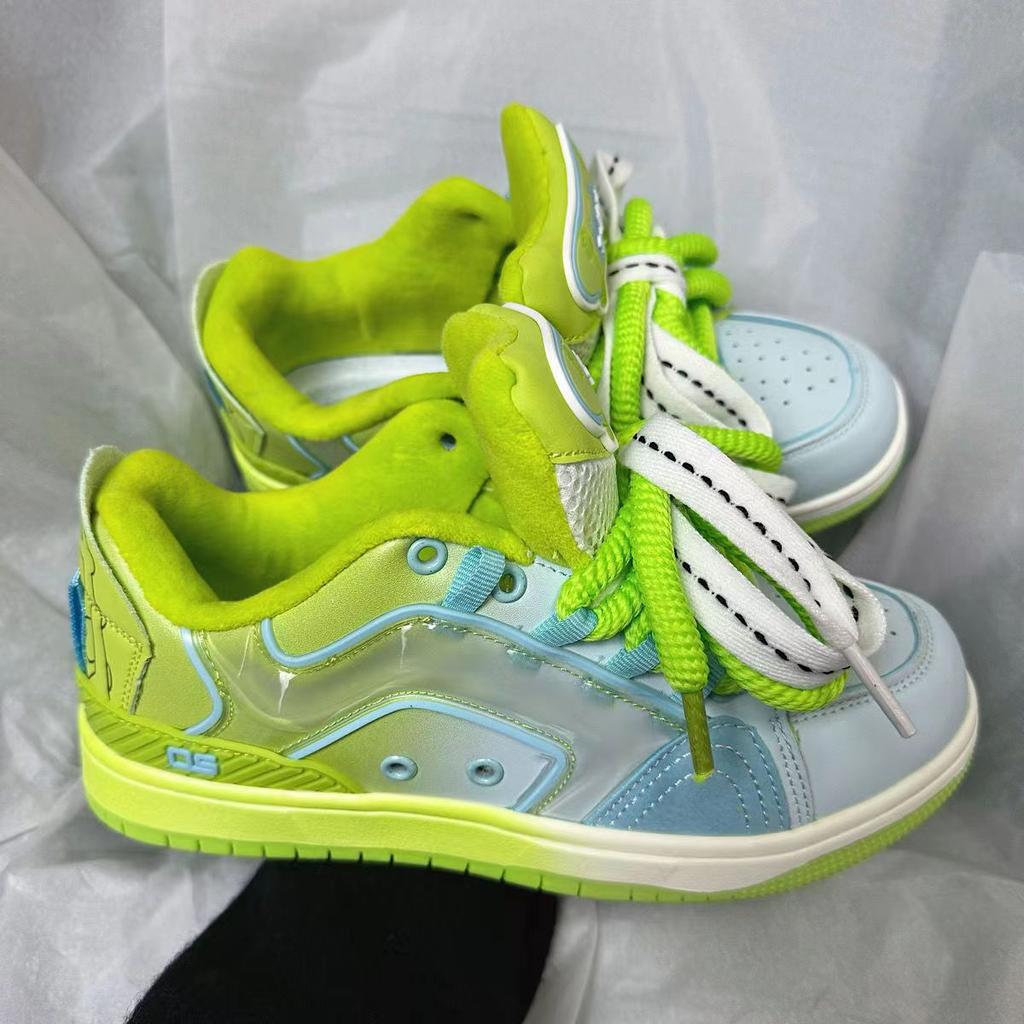 Women Platform Sneakers Mixed Colors Design Skateboard Star Decoration Lace Up Sport Shoes Casual Outdoor Running Sneakers 36-44