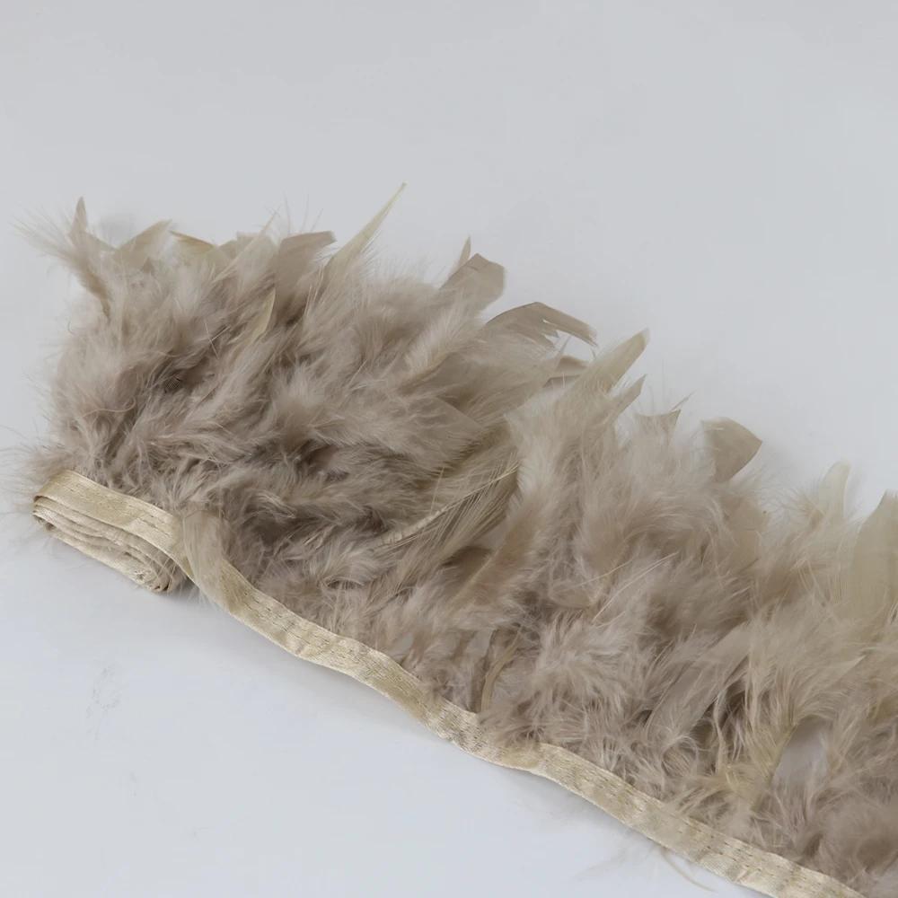 1 метр Натуральная отделка из перьев индейки Высота 10-15 см Свадебная одежда Украшение платья DIY Перьевая лента Швейные поделки