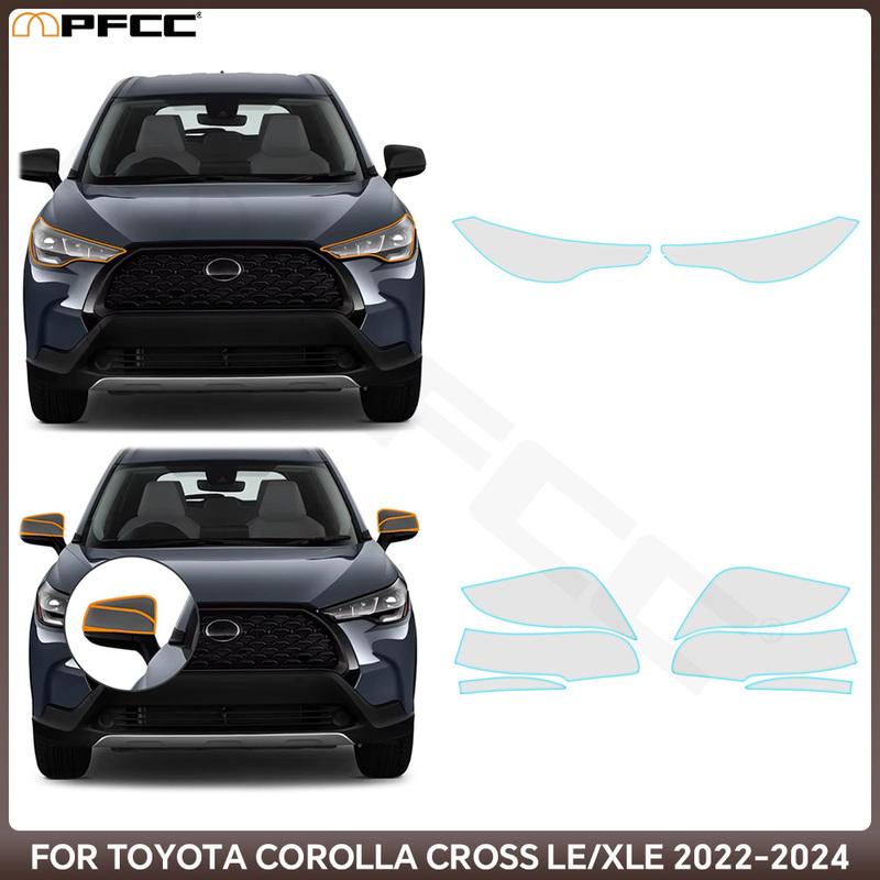 For Toyota Corolla Cross LE/XLE -2024 Car Paint Protection Film TPU Pre-cut Anti-scratch Transparent Headlight Rearview Film