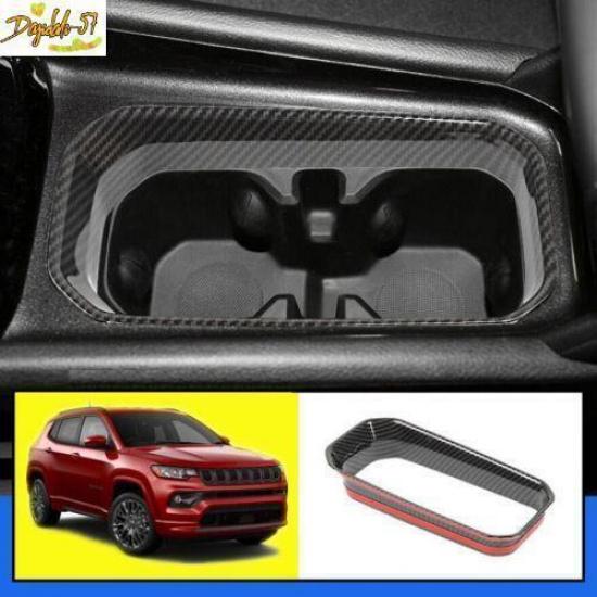 Для Jeep Compass Внутреннее кольцо-декор крышки переднего подстаканника из углеволокна