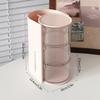 Compartment Cosmetic Holder Rotatable Desktop Storage Box Hair Accessories Organizer  Powder Puff