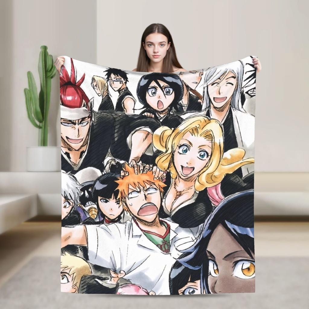 Супермягкий плед для пикника BLEACH Аниме Ичиго Плед Фланелевое покрывало для дивана кресла Графическое покрывало для дивана-кровати