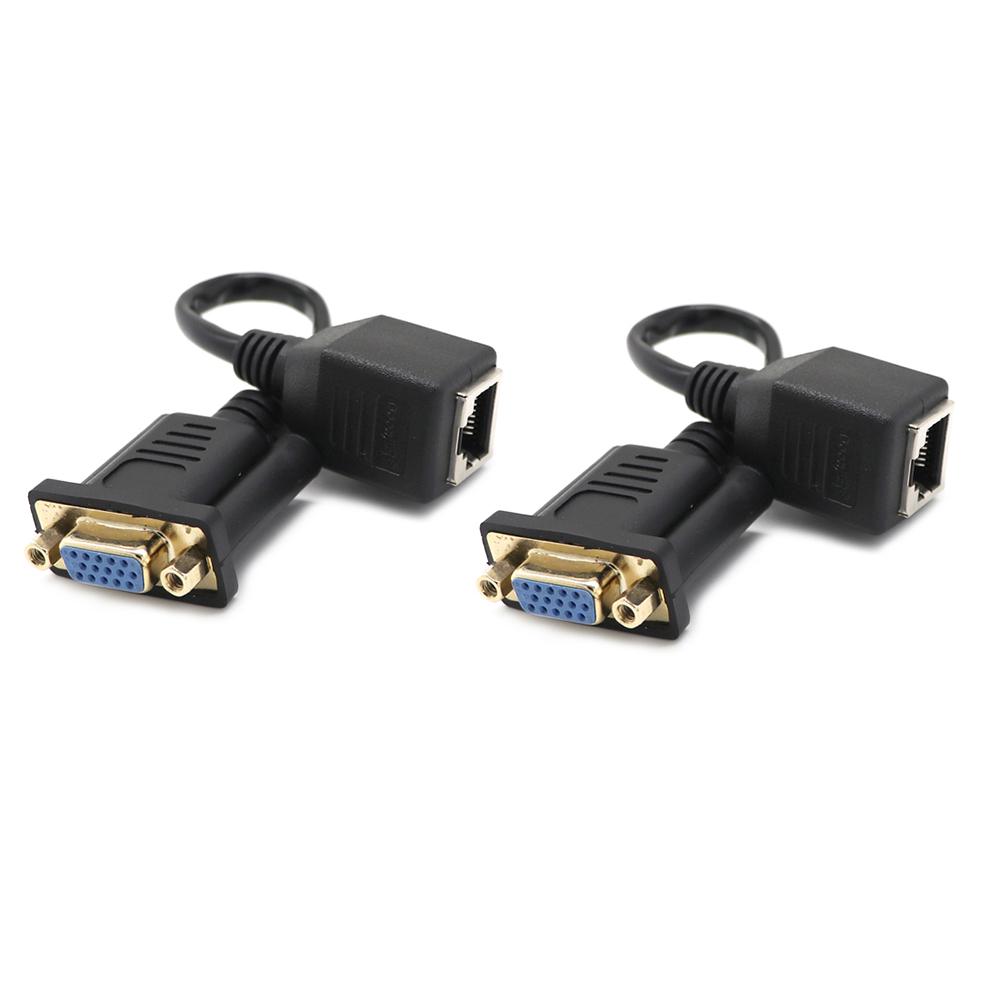 Мужской/Женский к Женскому Plug and Play VGA-удлинитель VGA к порту Ethernet RJ45 Сетевой кабель-адаптер