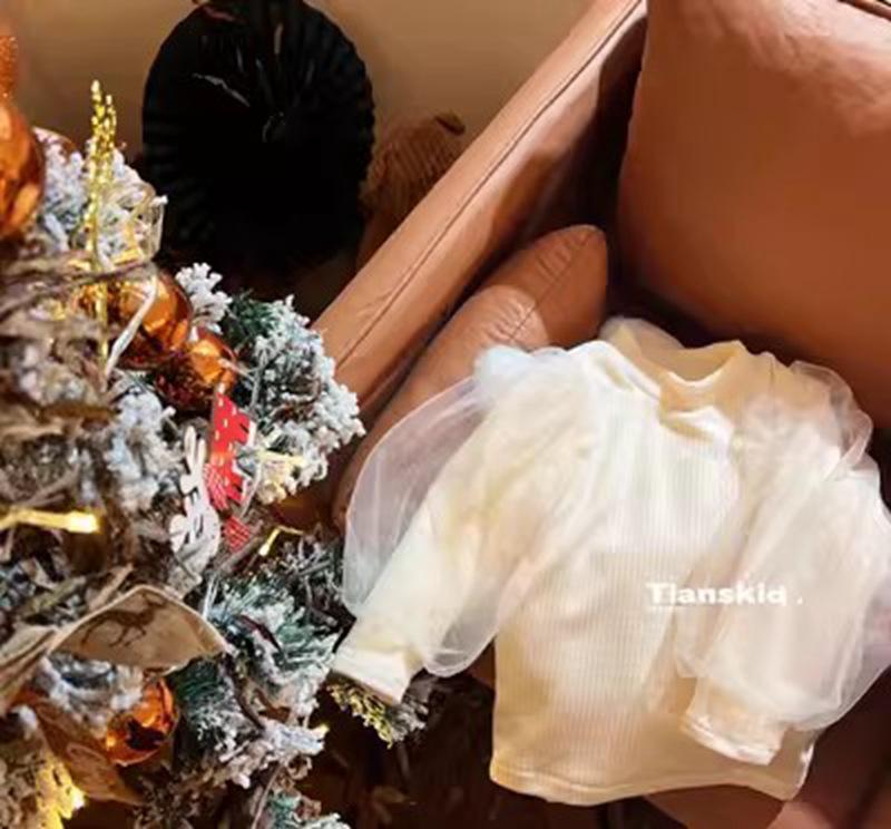 Рождественская юбка и топ из бархата для девочек - стильное платье цвета красного вина на Новый год