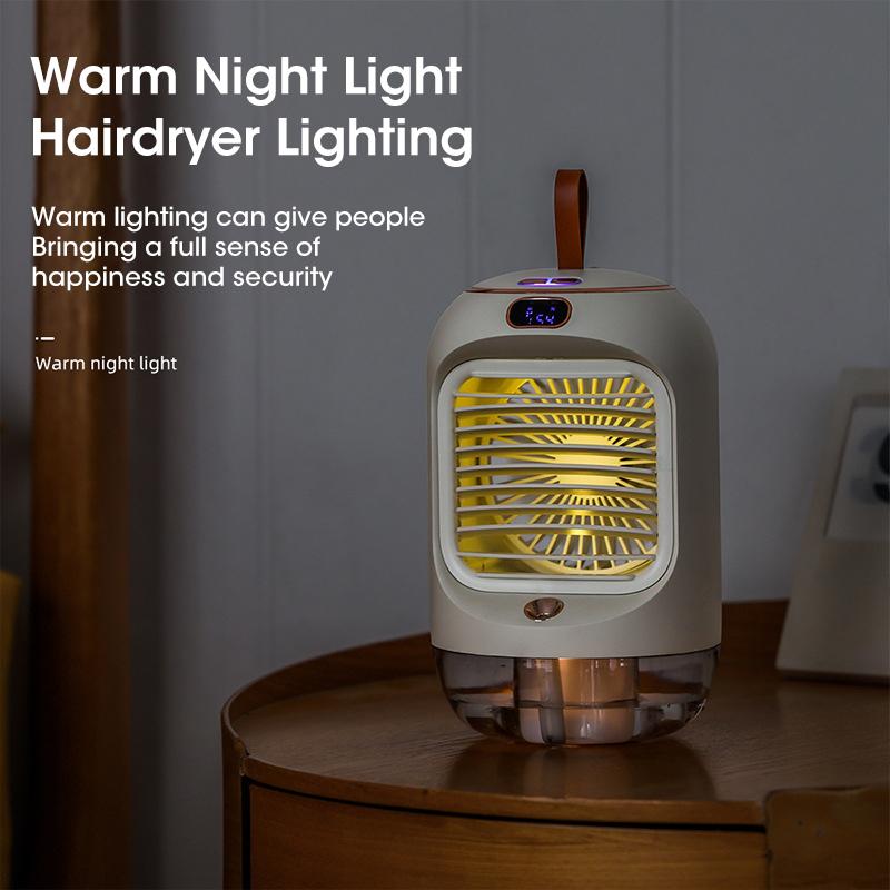 Desktop Air Conditioner Portable Fans Spray Atomization Mute Desktop Air Cooler Night Light Electric Fan Humidifier for Home