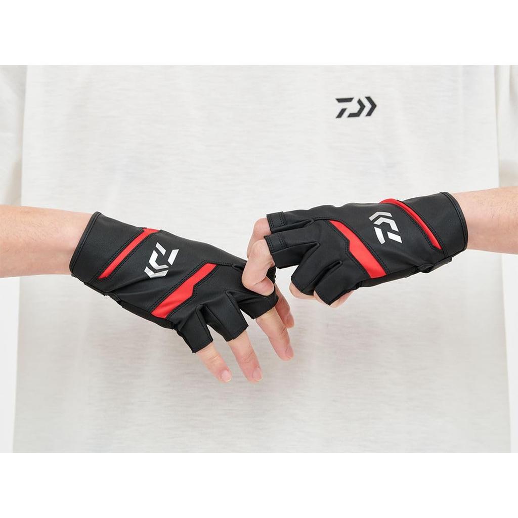 Daiwa Кожаные перчатки облегающего кроя, 5-пальцевые, DG-1524, темно-синие, средний размер