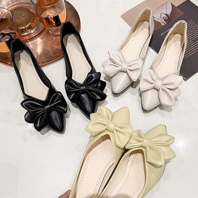 Весенние новые женские туфли на плоской подошве, одинарные туфли с бантом, повседневные туфли Дуду на одном педале, одинарные туфли, женская обувь, партия
