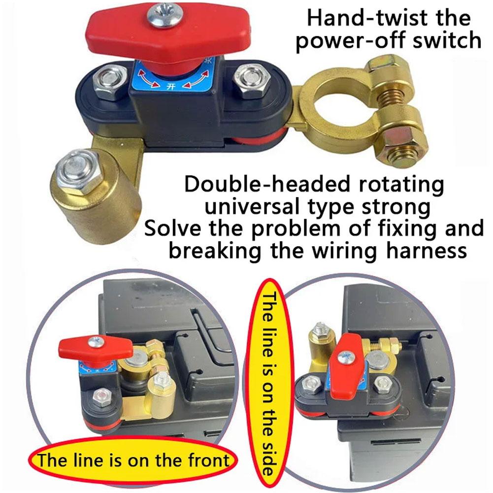 12В 24В Выключатель массы автомобиля Ручной выключатель цепи Цинковая конструкция Полюс Разъединительная ручка Сплав Отрицательный Инструмент I6Y0