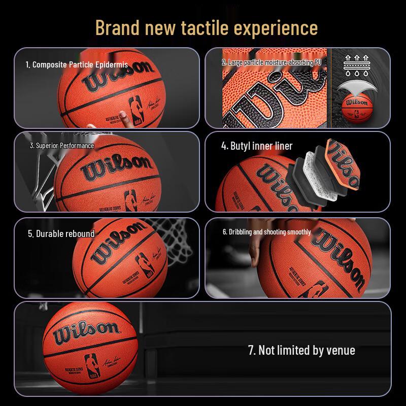 Баскетбольный мяч Wilson NBA Authentic Replica для зала/улицы, размер 7