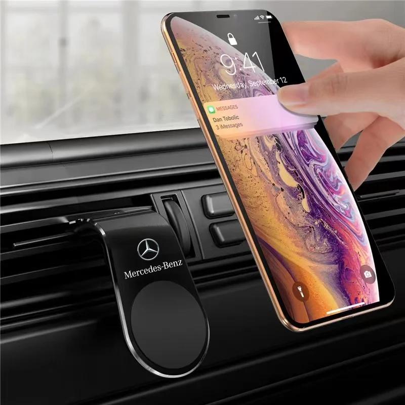 Магнитный держатель для телефона в автомобиль, крепление-клипса на воздуховод, подставка в автомобиль для Mercedes Benz AMG W204 W205 W203 W211 W212 W213 W201 W210 GLA GLC