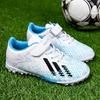 Youth Soccer Cleats Kids Boys Girls Low-Cut TF Rubber Sole Non-Slip Training Shoes With Hook-and-Loop
