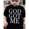 Европейские размеры Мальчишеская футболка с принтом букв "GOD GOT ME", Новинка, Простая и удобная, Летний детский топ