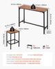 Bar Table, 3PCS 1193.8mm Bars Tables Set, Bar Tables and Chair Set with Rounded Edge Design, Rectangular Pub Table with Two Stools for Office Desk,