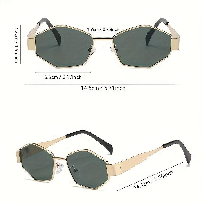 4 Pack Diamond Shaped Glasses Fashionable Metal Small Frame Polygonal Glasses