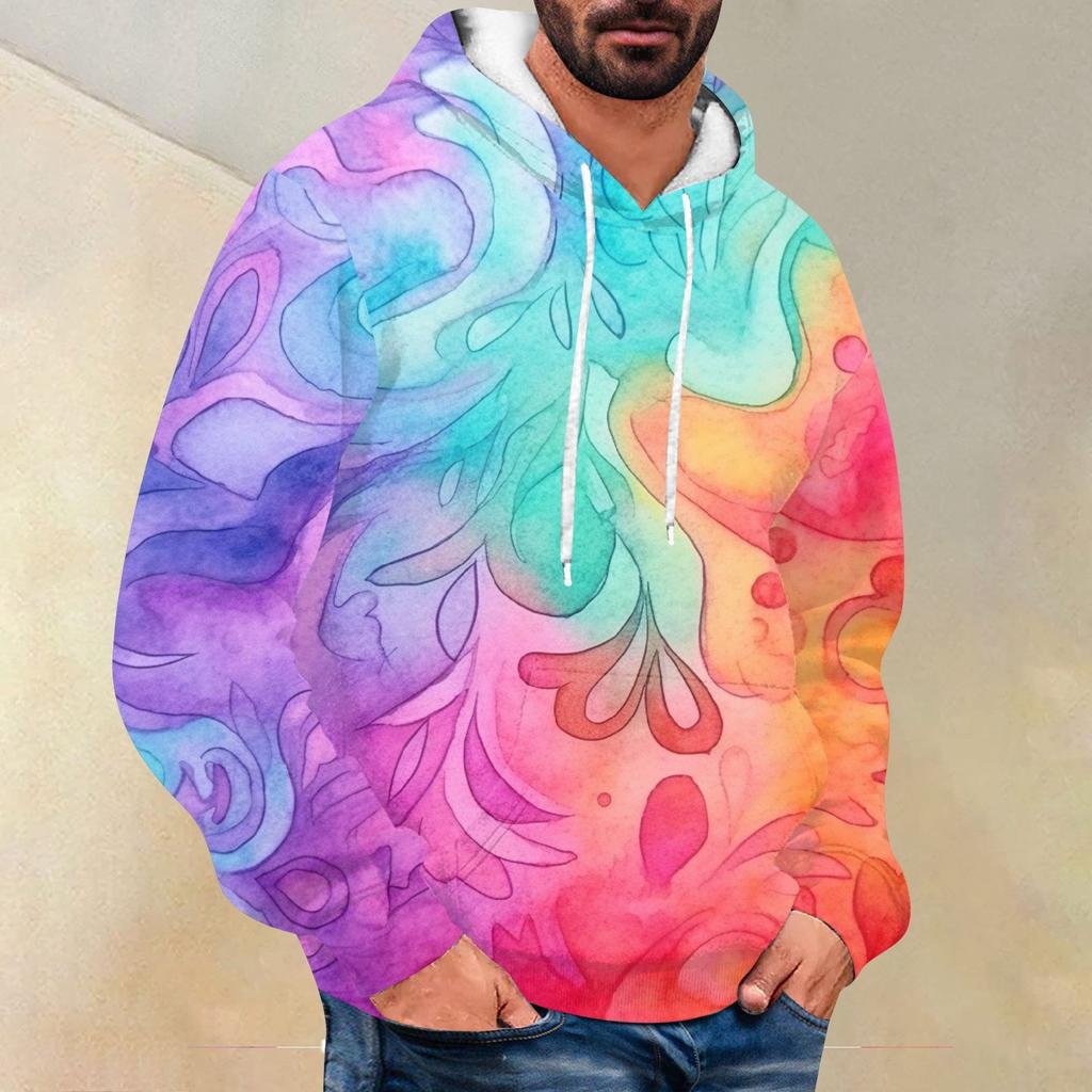 Men's Loose Printed Hooded Sweatshirt Men's Casual Fashion Sports Sweatshirt