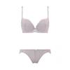 AMOSTYLE BY Triumph Entry Collection Cup Backless Bra Panty Twinkle M013 E70M 3/4 Bra, & Set, Flower, Women's, (Gray),