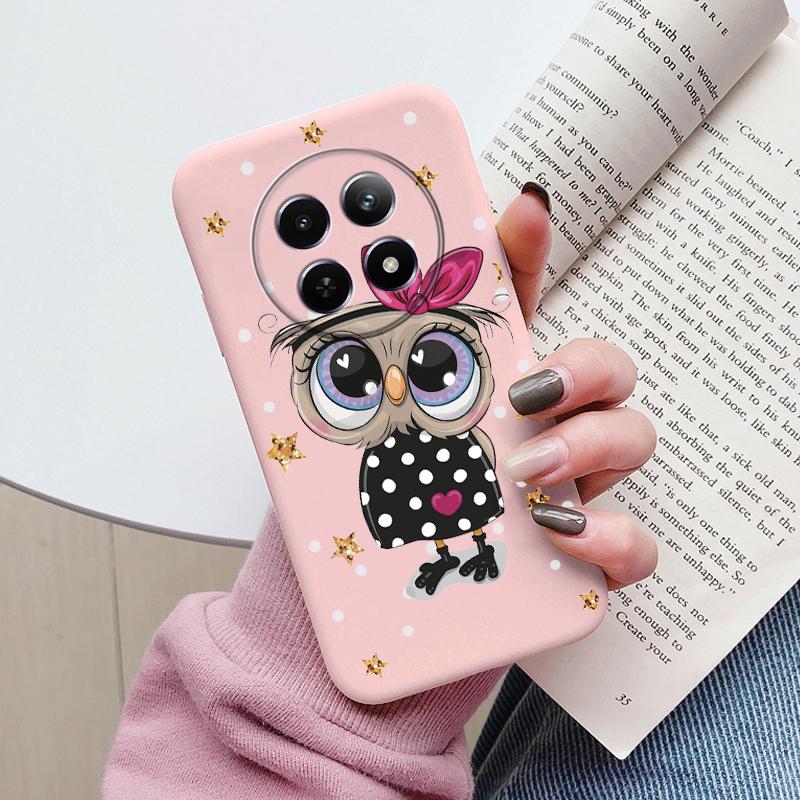 Case For Redmi 14C 4G 14R 5G A4 Note 14 Pro Poco C67 Cute Heart Flower Back Cover Soft Silicone Matte Protective Fundas Cartoon