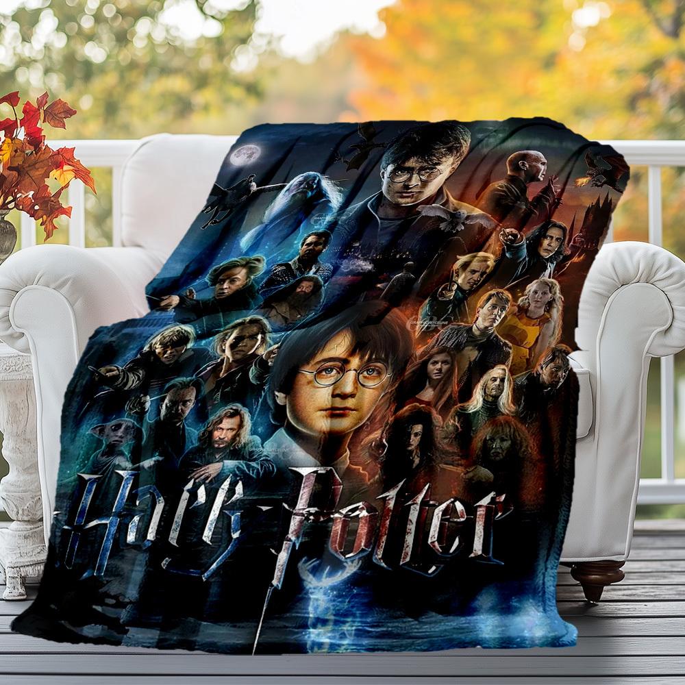 1 шт. Гарри Поттер, Хогвартс, Магическое уличное фланелевое одеяло, Всесезонное, Мягкое, Теплое, Декор для дома 1031210