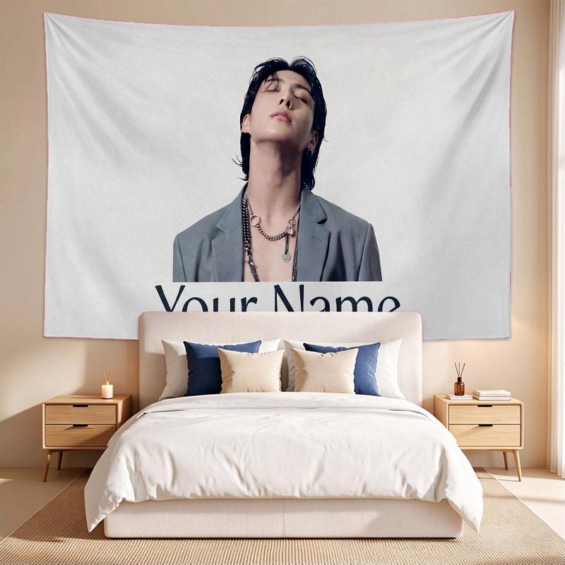 Jk (5) Custom Name Tapestry Wall Hanging Tapestry Wall Art Decor for Bedroom Living Room