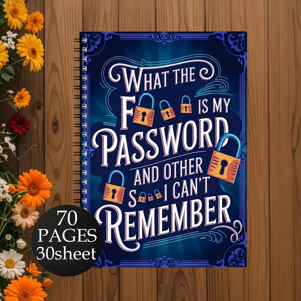 2 шт. Смешной блокнот со спиральным переплетом для записи паролей для входа в Интернет и компьютер, для записи веб-сайтов, имен пользователей, паролей