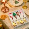 Набор кофейных ложек и вилок Christmas из нержавеющей стали, рождественские подарки для детей, фруктовая вилка, кофейная ложка, набор десертных ложек