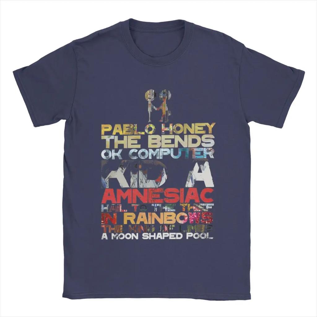 Radiohead T Shirt 100% Cotton Vintage T-Shirts Crewneck Rock Band Tees Short Sleeve Tops Summer
