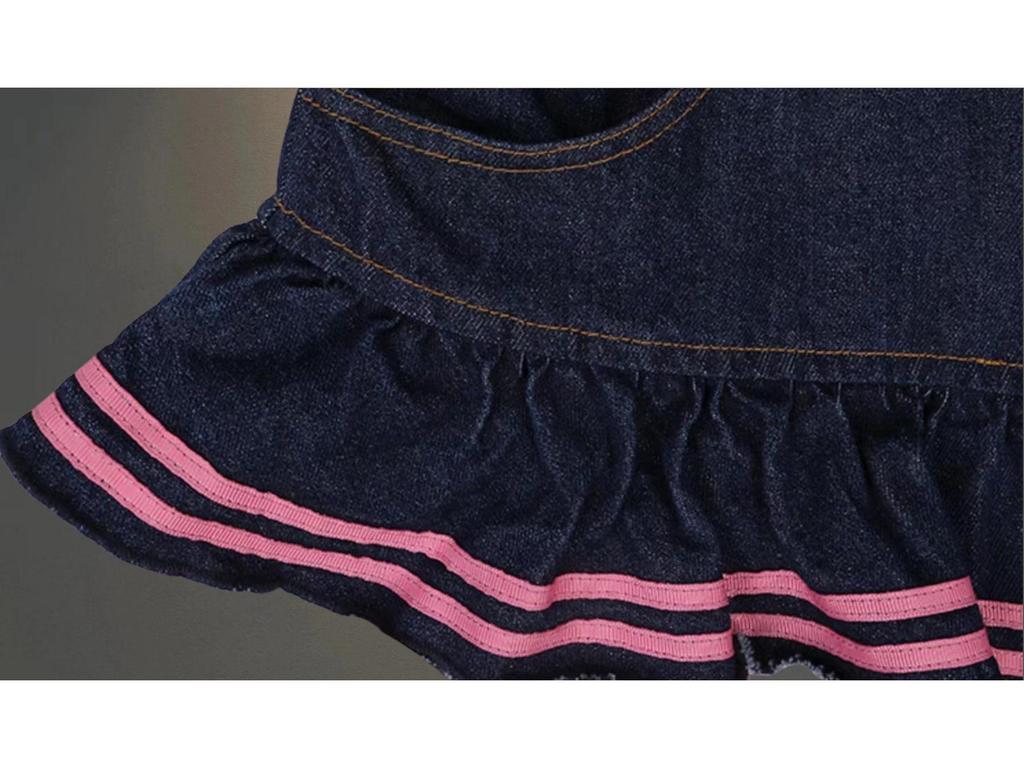 Европейская и американская плиссированная розовая джинсовая юбка для женщин - Миниатюрная, Слегка зрелая, Летний стиль