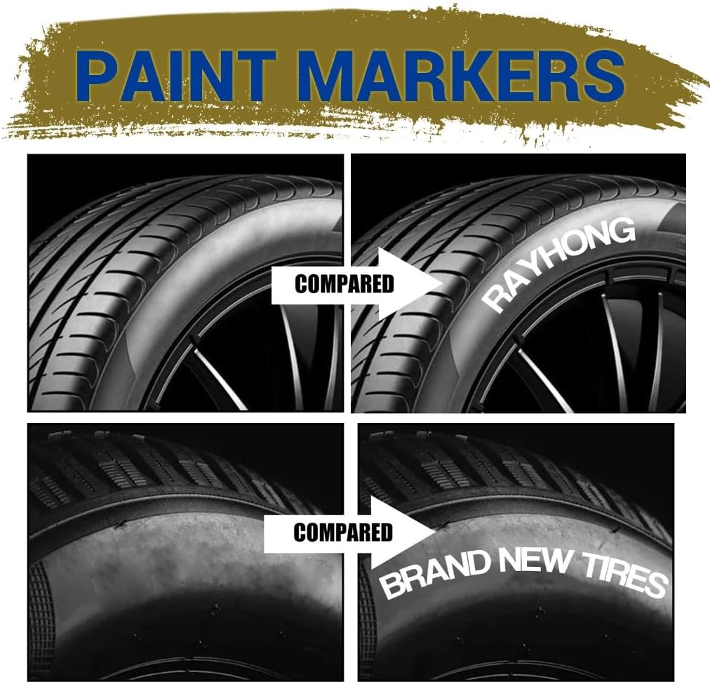 White Waterproof Cars Wheel Tire Oily Mark Pen Auto Rubber Tyre Paint Pen Permanent Marker Graffiti Touch Up Car Accessories