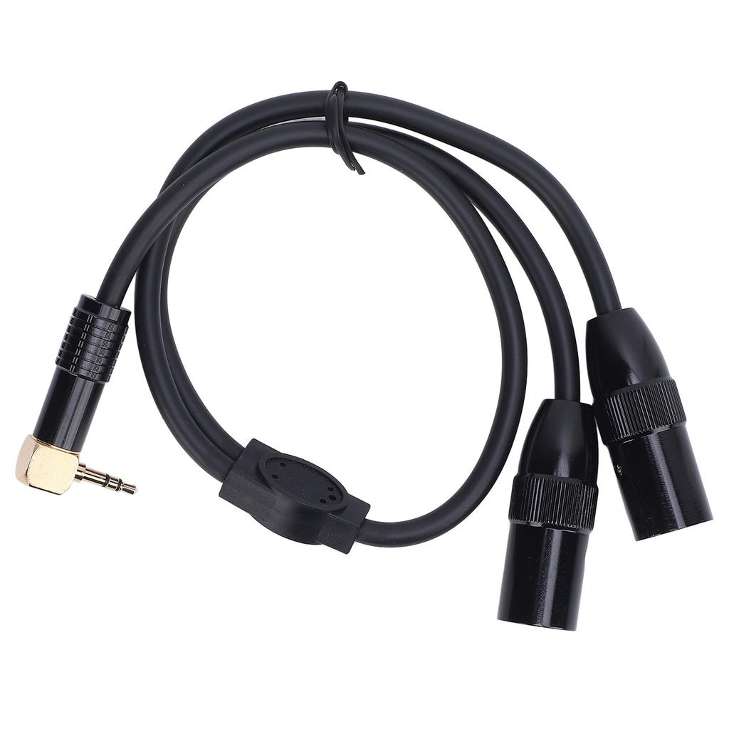 3.5mm to Dual XLR Male Y Splitter Cable 1 8 Stereo 3 Pin 0.5m for Microphone Speakers Stage DJ