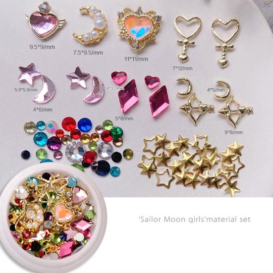 Yousheng 1 коробка для украшения ногтей, несколько форм, водостойкая смола, красочные сверкающие звезды и луна, советы по дизайну ногтей, декор, косметические принадлежности