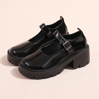 Модные женские туфли-лодочки с круглым носком и средним каблуком для женщин, туфли-лодочки Мэри Джейн на открытом воздухе, модные туфли на платформе с мелкой пряжкой и ремешком для женщин