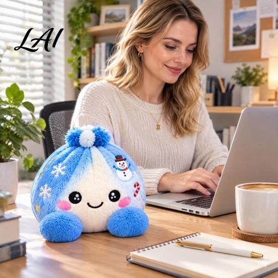 Office Desk Stress Reliever Christmas Plush Dumpling Toy with Steamer Giant Squeeze for Decoration Relief Stuffed Plushie Home Holiday