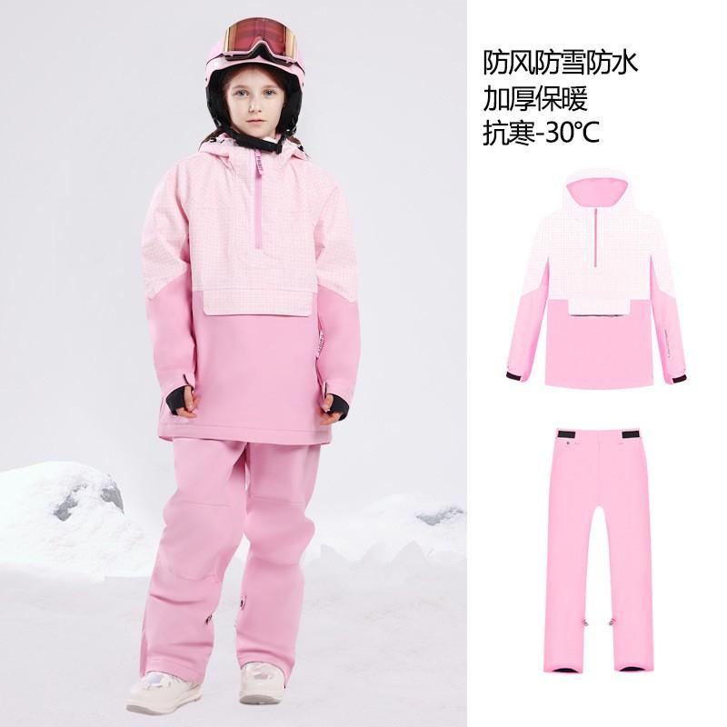 Phibee Kids Ski Suit Set Unisex Windproof Waterproof Snowsuit Boys Girls Outdoor Winter Sports