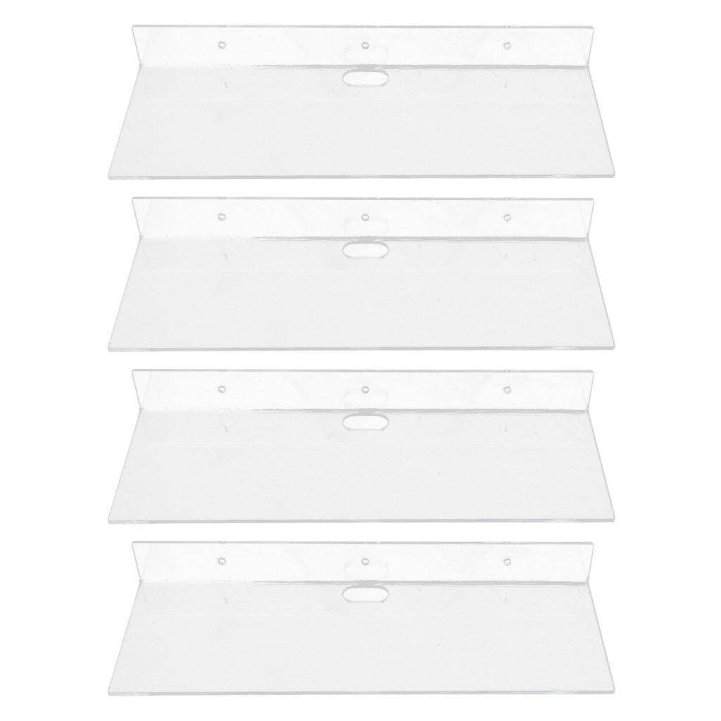 4 Pack Clear Acrylic Floating Shelves Wall Mounted Shelf for Anime Ornament Cosmetics Bathroom Livin