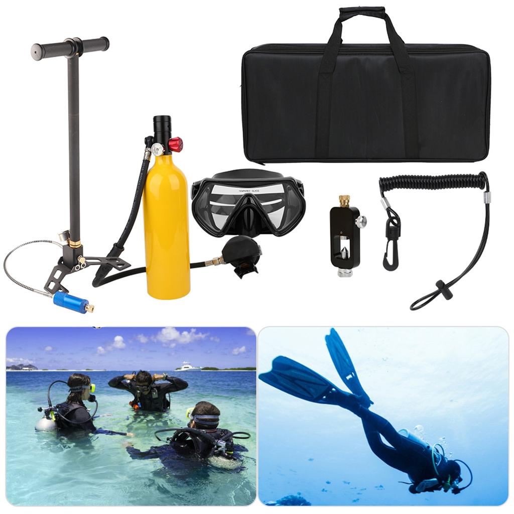Dive Equipment 1L Rebreather Lanyard Storage Bag Scuba Adapter Inflate Pump Handbag Goggle