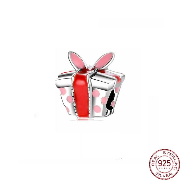 New 925 Sterling Silver Rose Girl Boy Pink Sparkle Spacer Clip Charm Bead Fit Original Fashion Bracelet DIY Jewelry for Women