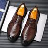 Деловая повседневная кожаная мужская обувь из натуральной кожи Оксфордские туфли для мужчин Туфли на плоской подошве