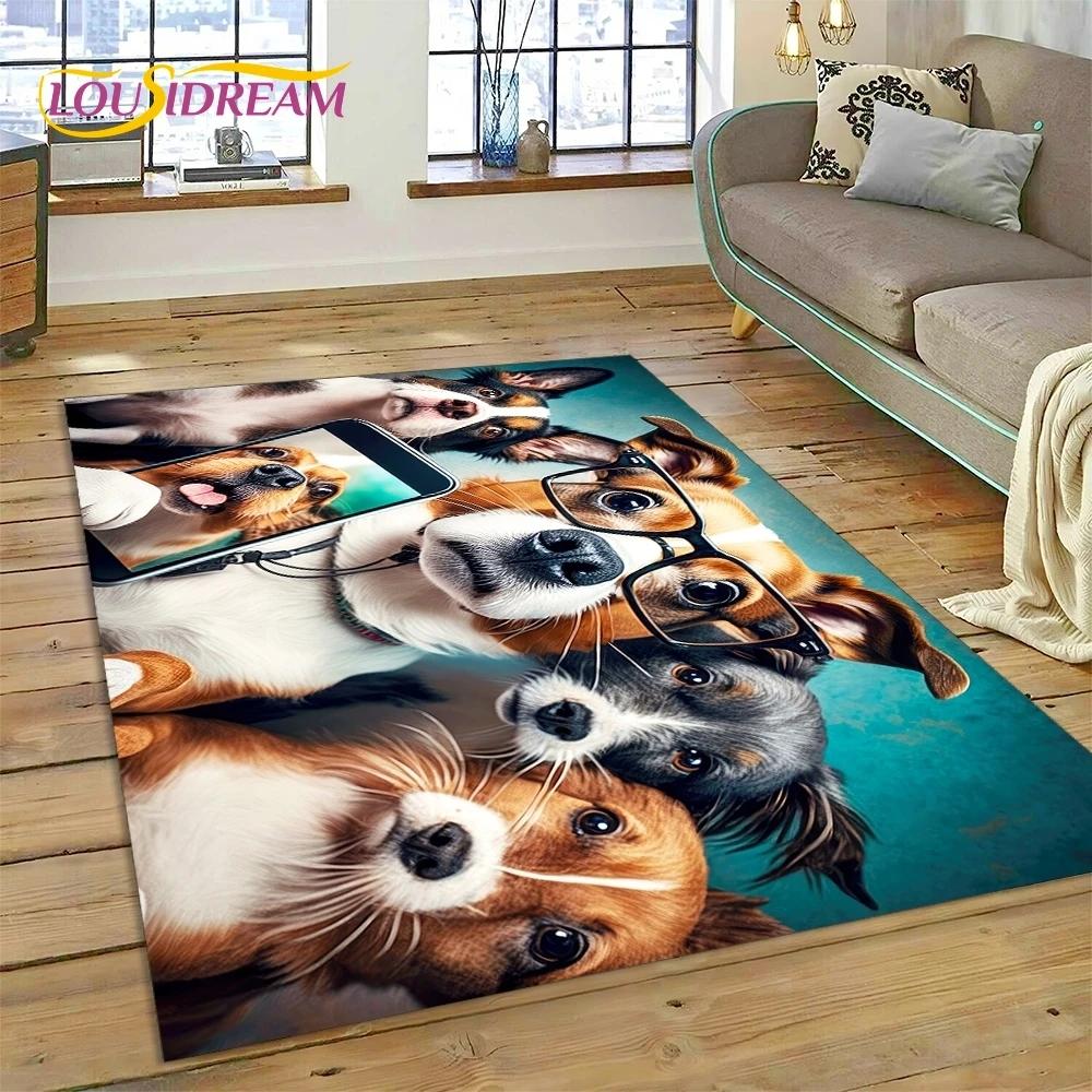 3D милый ковер с изображением собаки самое, чихуахуа, хаски, коки из мультфильма для гостиной, спальни, домашнего декора, нескользящий коврик для дивана, подарок