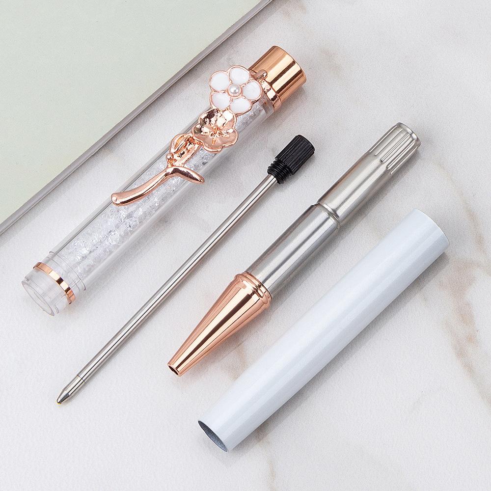 1 шт. шариковая ручка Lytwtw's Flow Oil Flower Wedding Metal Copper Quicksand Pen Office School Канцелярские принадлежности Rose Gold Gift