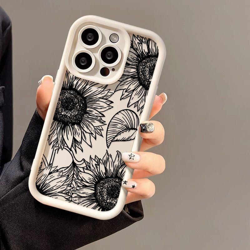 Линия Подсолнух для чехла на телефон iPhone17 ProMax 17 Apple 14 Матовый 16/15 Премиум ins
