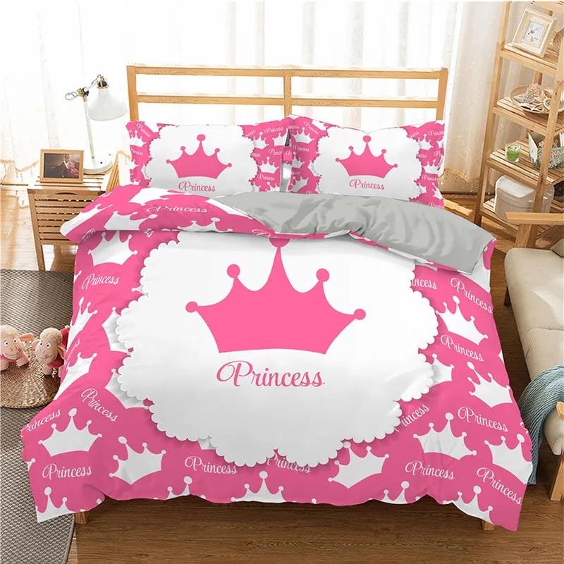 Lovely Pink Bedding Set Duvet Cover 140X200 For Girl Bedroom Quilt Cover Pillowcase Duvet Cover Bed Single Double Size(No Sheet)