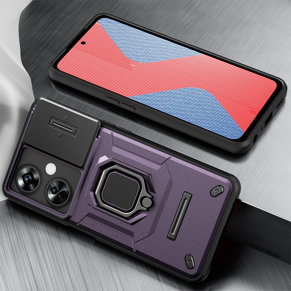 KEYSION Противоударный чехол для OnePlus Nord CE 3 Lite 5G, защитное кольцо для объектива камеры, чехол-подставка для телефона для Nord CE 3 5G
