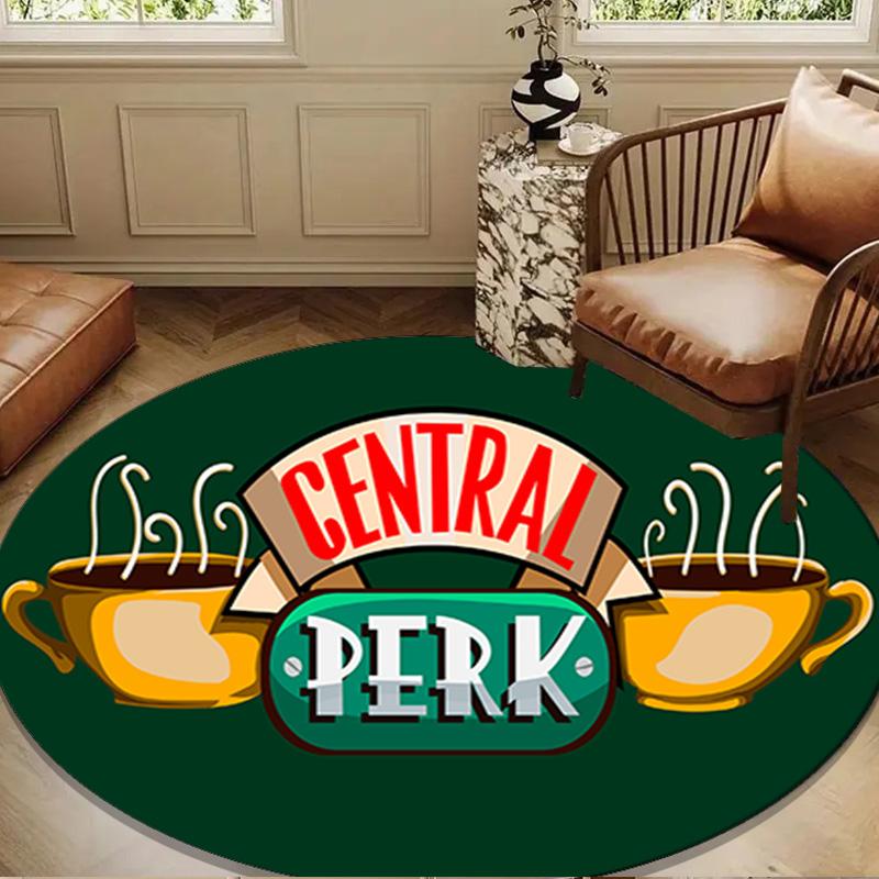 Central Perk Coffee Shop Round Rug for Livingroom,Bedroom, Palyroom, Chair Rug, Area rug, Circle Carpet, Large Size Fan Christmas gift