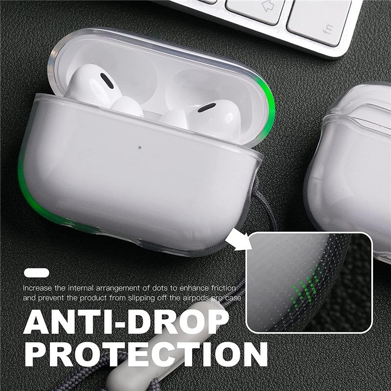 Clear Soft TPU Earphone Case with Lanyard Strap for Airpods Pro 2 3 2nd Generation Air Pods 3 2 1 4 Cover Accessories