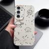 Простой матовый кожаный чехол с принтом планеты для Samsung S25 Ultra S24 FE S23 S22 A36 A56 A16 A55 A26 A15, противоударный мягкий тонкий чехол для телефона из ТПУ